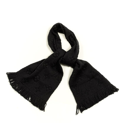 Louis Vuitton Wool Silk Logomania Scarf Black 1 of 3