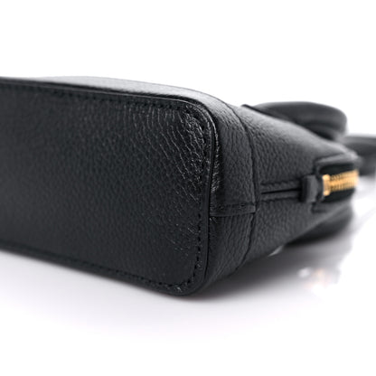 Balenciaga Grained Calfskin Logo Mini Ville Top Handle Bag Black White 9 of 11