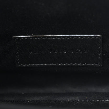 Saint Laurent Grain De Poudre Matelasse Chevron Monogram Envelope Clutch Black 7 of 8