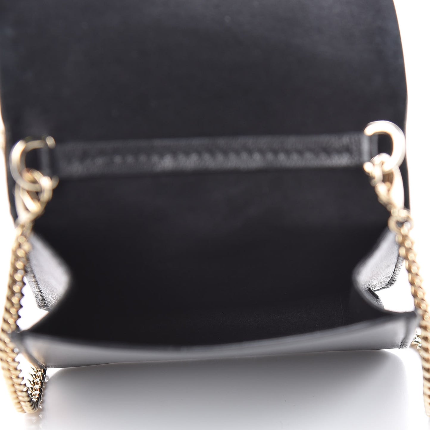 Lambskin Discret Chain Shoulder Bag Black