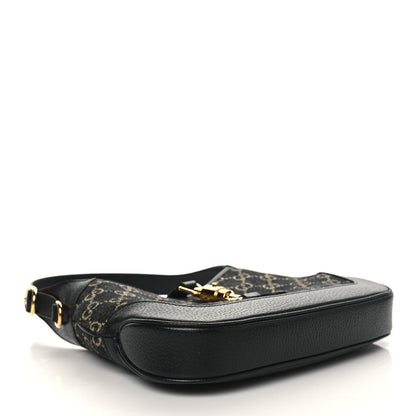 Gucci Jacquard Denim GG Monogram Small Jackie 1961 Hobo Black Ivory 3 of 5