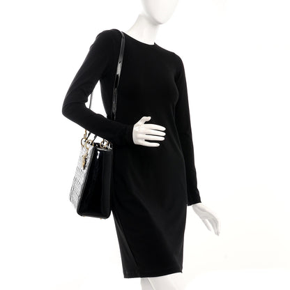 Christian Dior Patent Cannage Large Lady Dior Black 2 of 8