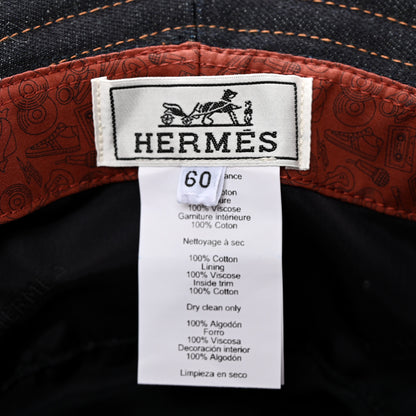 Hermes Denim Fred Bucket Hat 60 Indigo 8 of 10