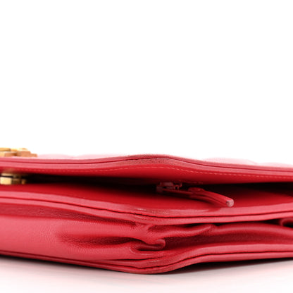 Chanel Lambskin Quilted Boy Wallet On Chain WOC Dark Fuchsia 11 of 16