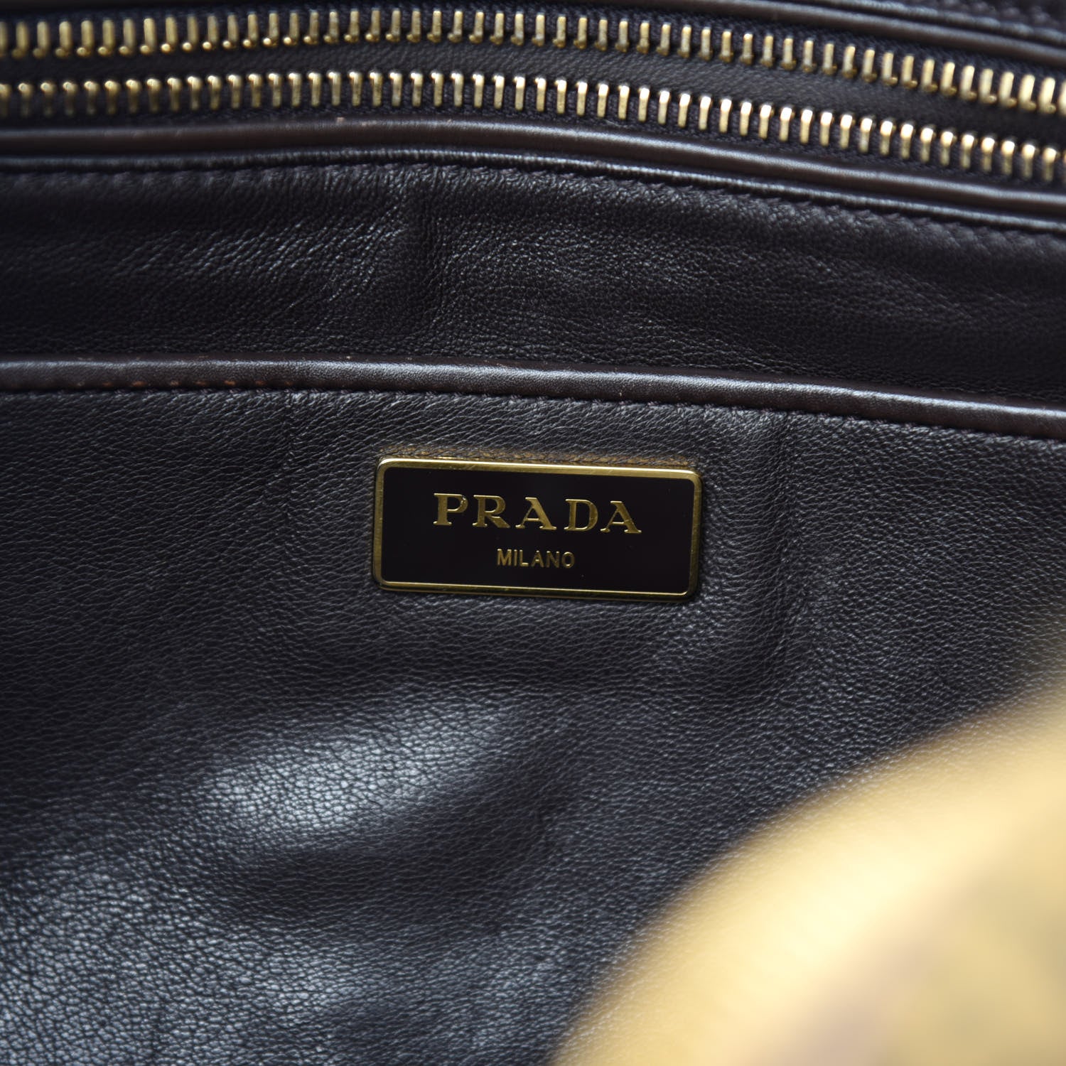 Prada Tessuto Tweed Vitello Vintage Bowling Bag Brown 6 of 12