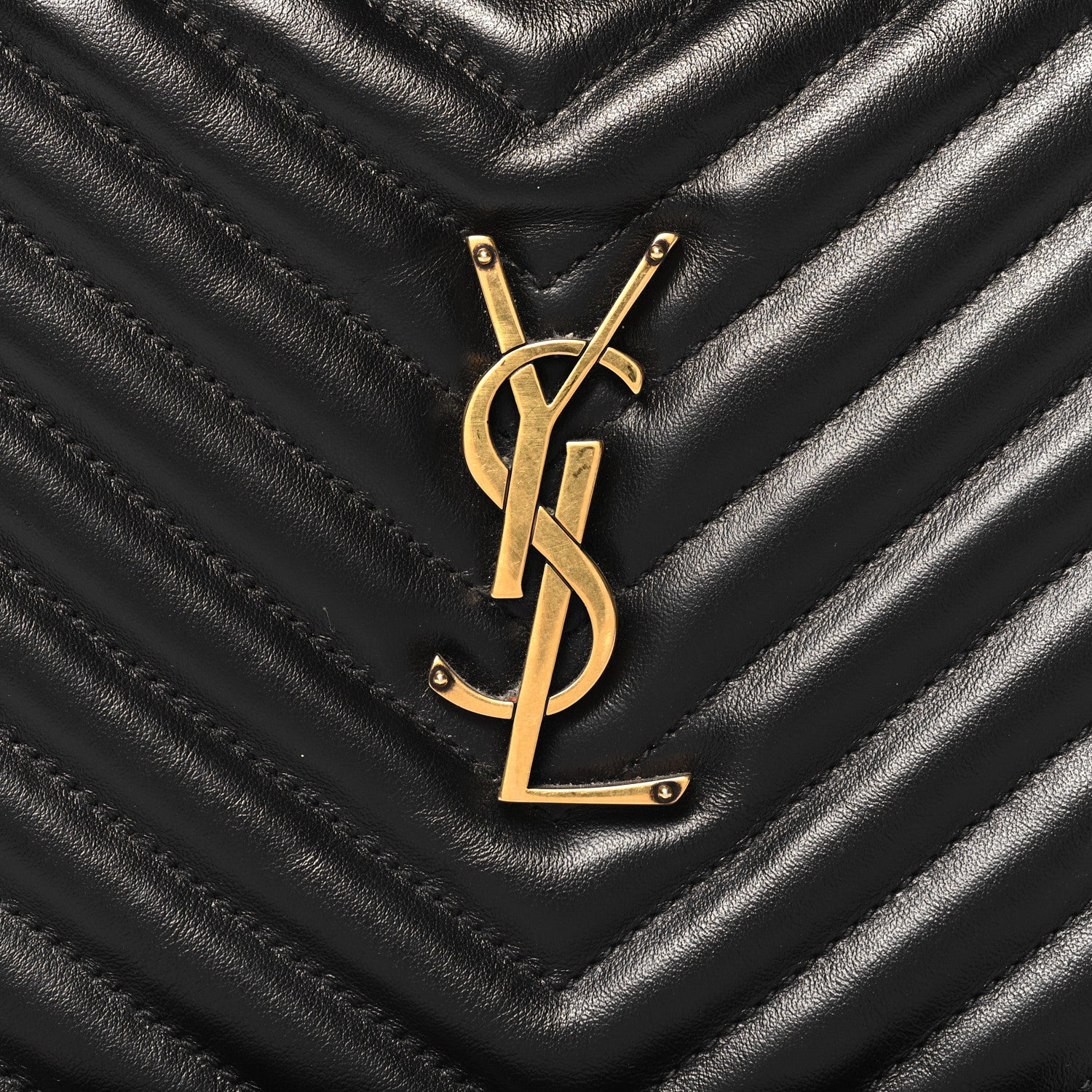 Saint Laurent Calfskin Matelasse Monogram Lou Camera Bag Black 8 of 11