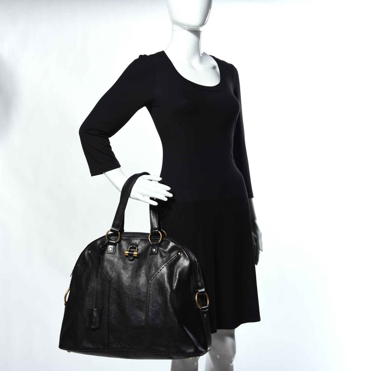 Saint Laurent Calfskin Oversized Muse Black 2 of 9