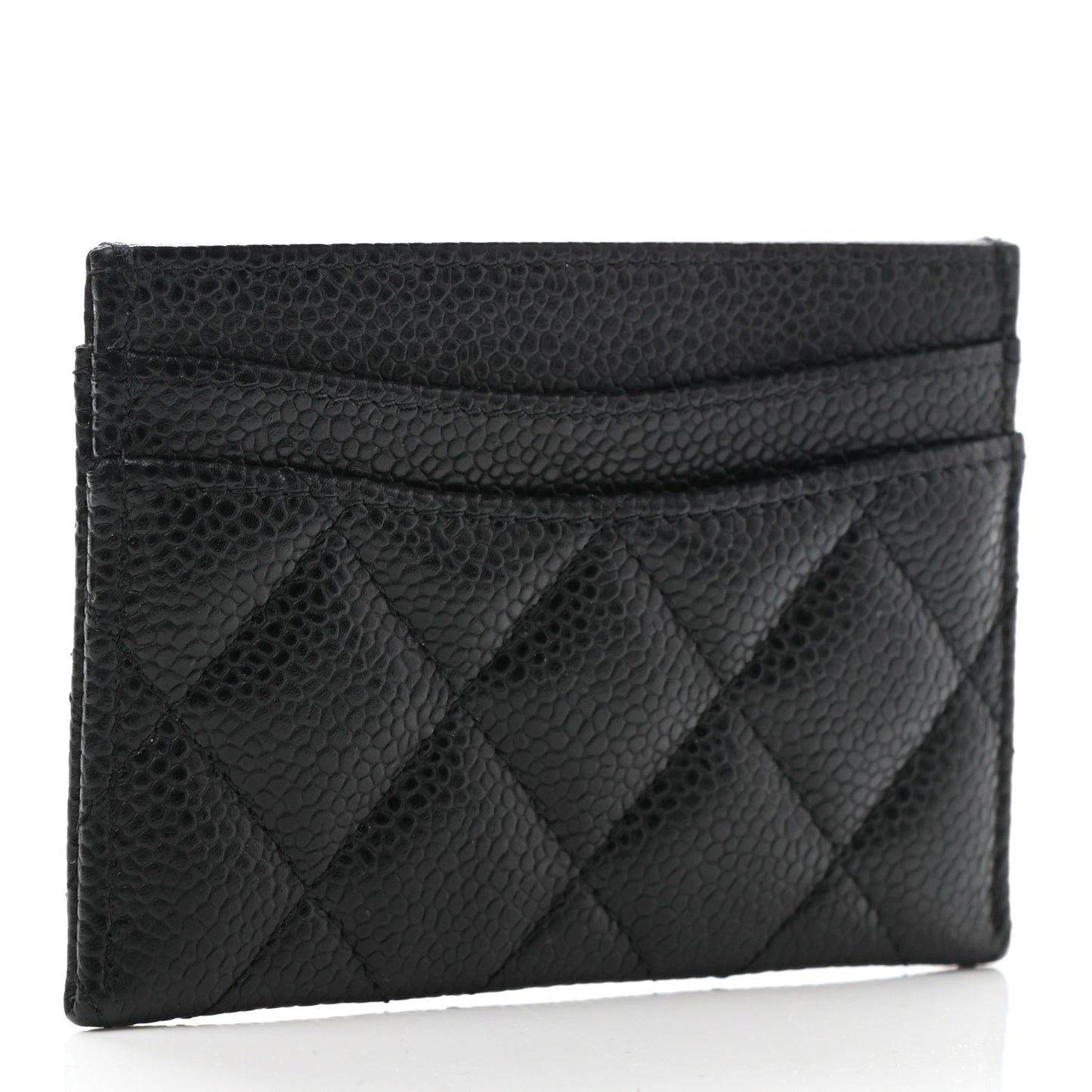 Caviar Quilted Card Holder Black