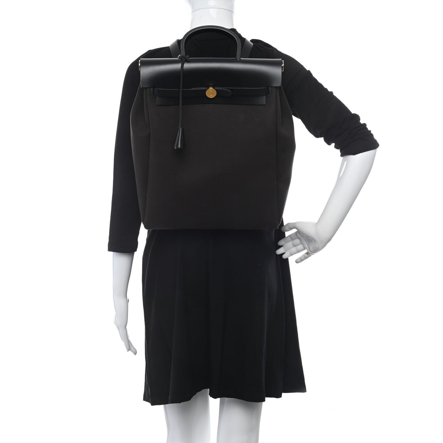 Military Toile Vache Hunter Herbag a Dos Zip Retourne Backpack Ebene Black
