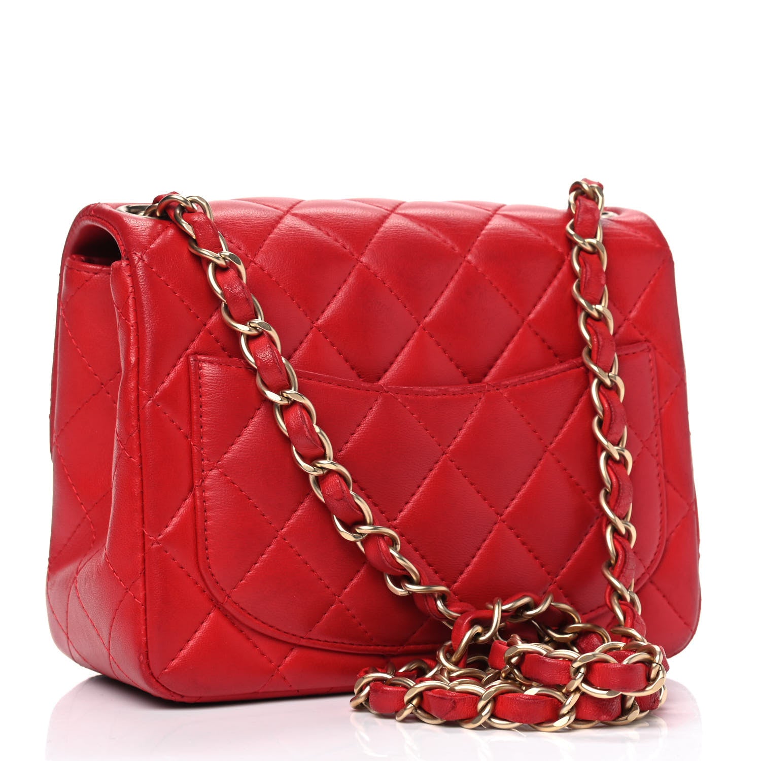 Chanel Lambskin Quilted Mini Square Flap Red 2 of 7