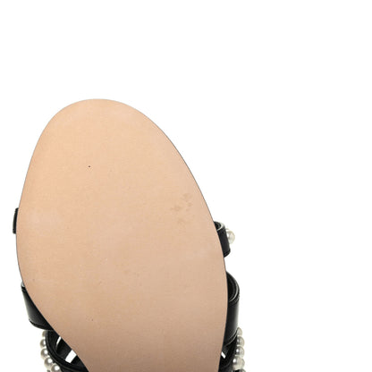 Chanel Laminated Lambskin CC Pearl Mules 36 Black 10 of 12