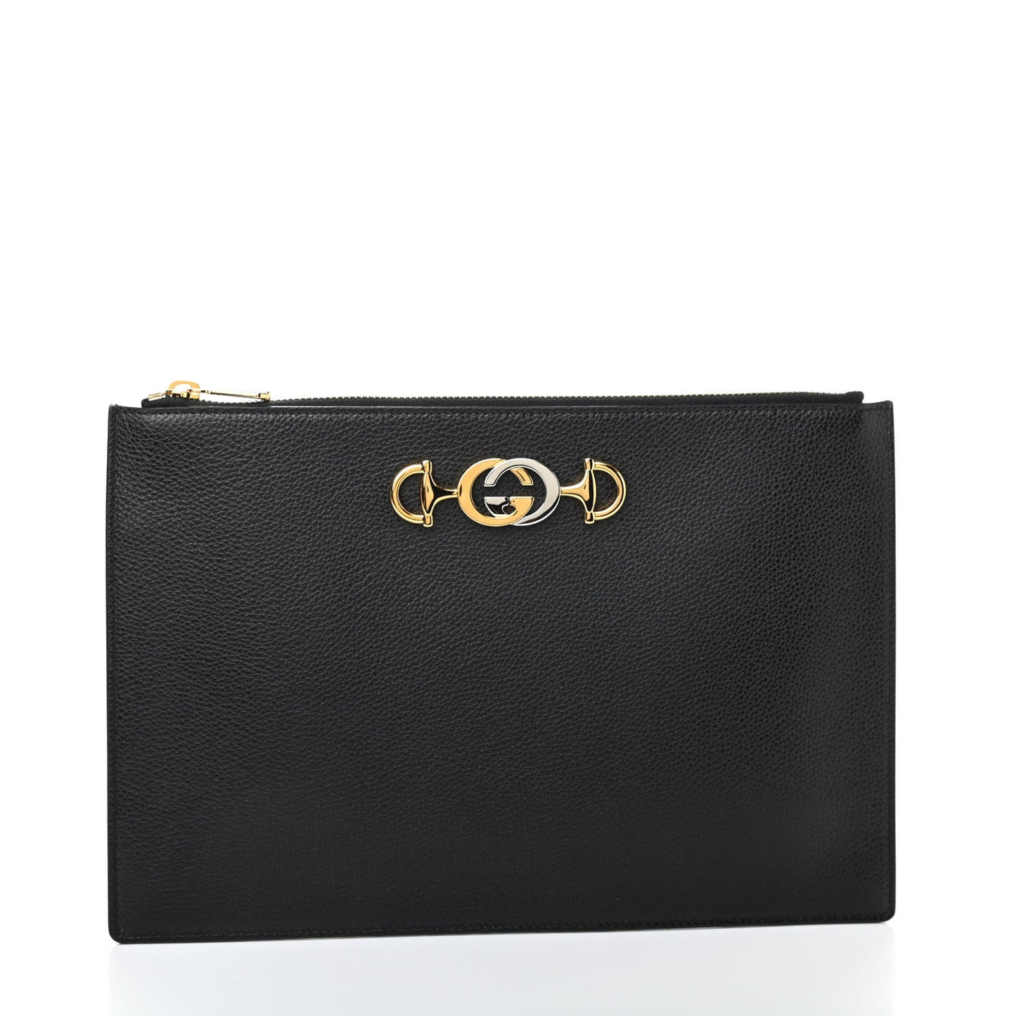 Grainy Calfskin Zumi Pouch Black
