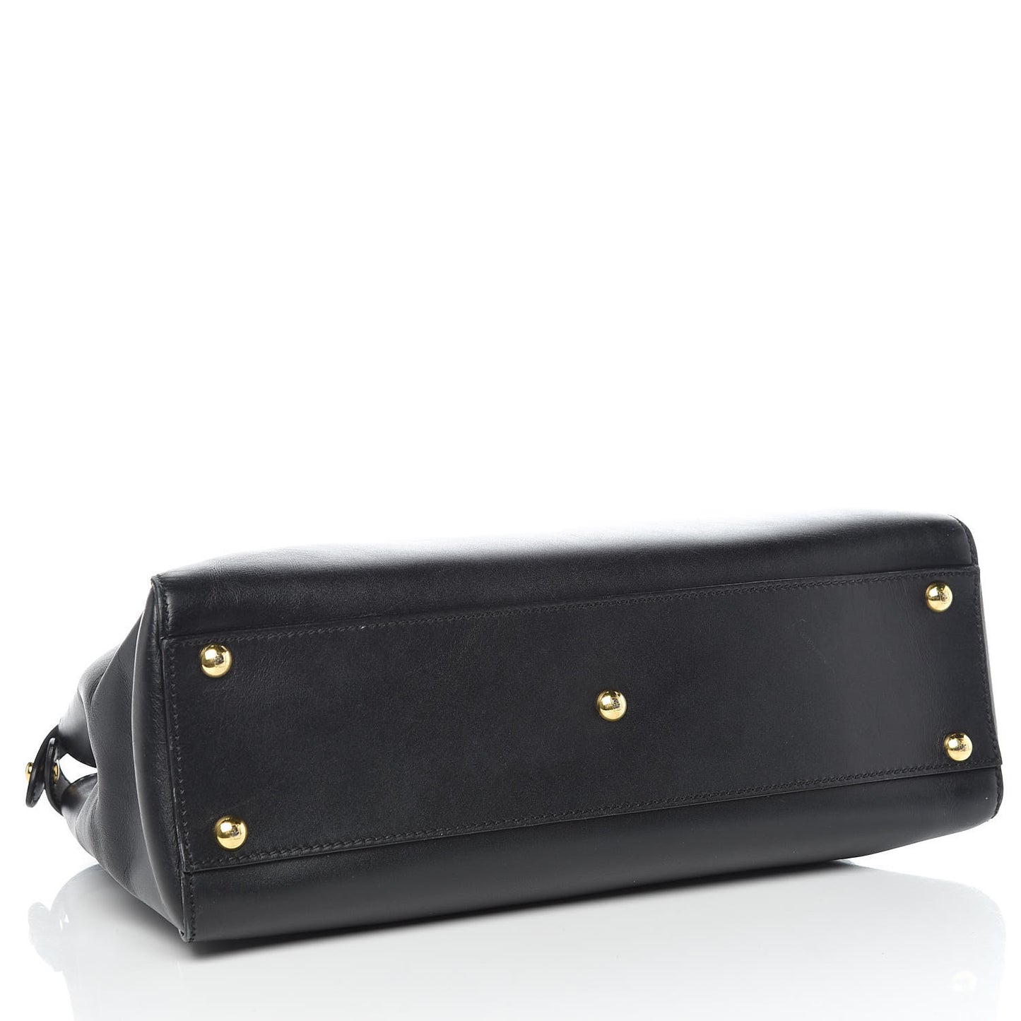 Vitello Morgan Shiny Nappa Medium Peekaboo Iconic Satchel Black