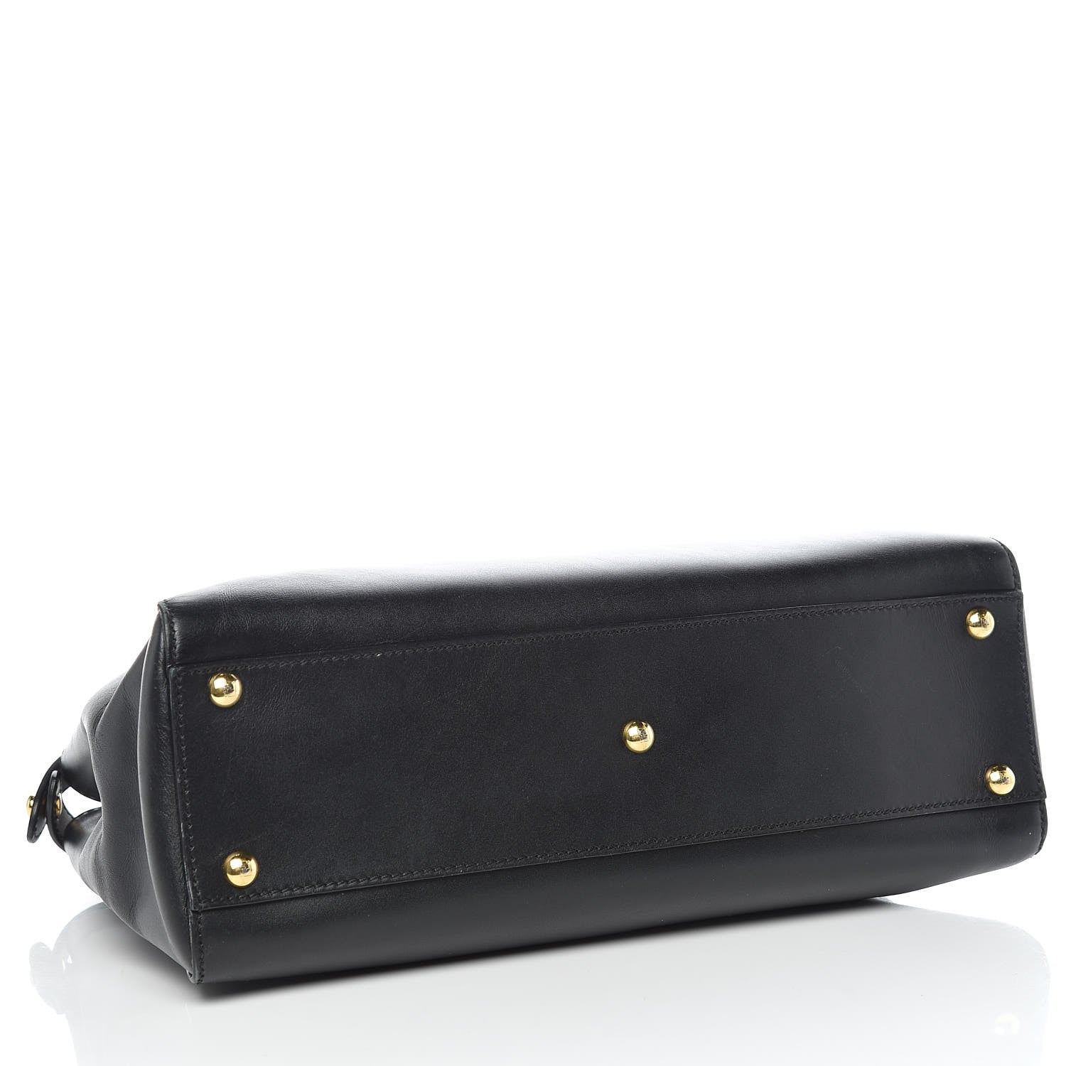Fendi Vitello Morgan Shiny Nappa Medium Peekaboo Iconic Satchel Black 5 of 14