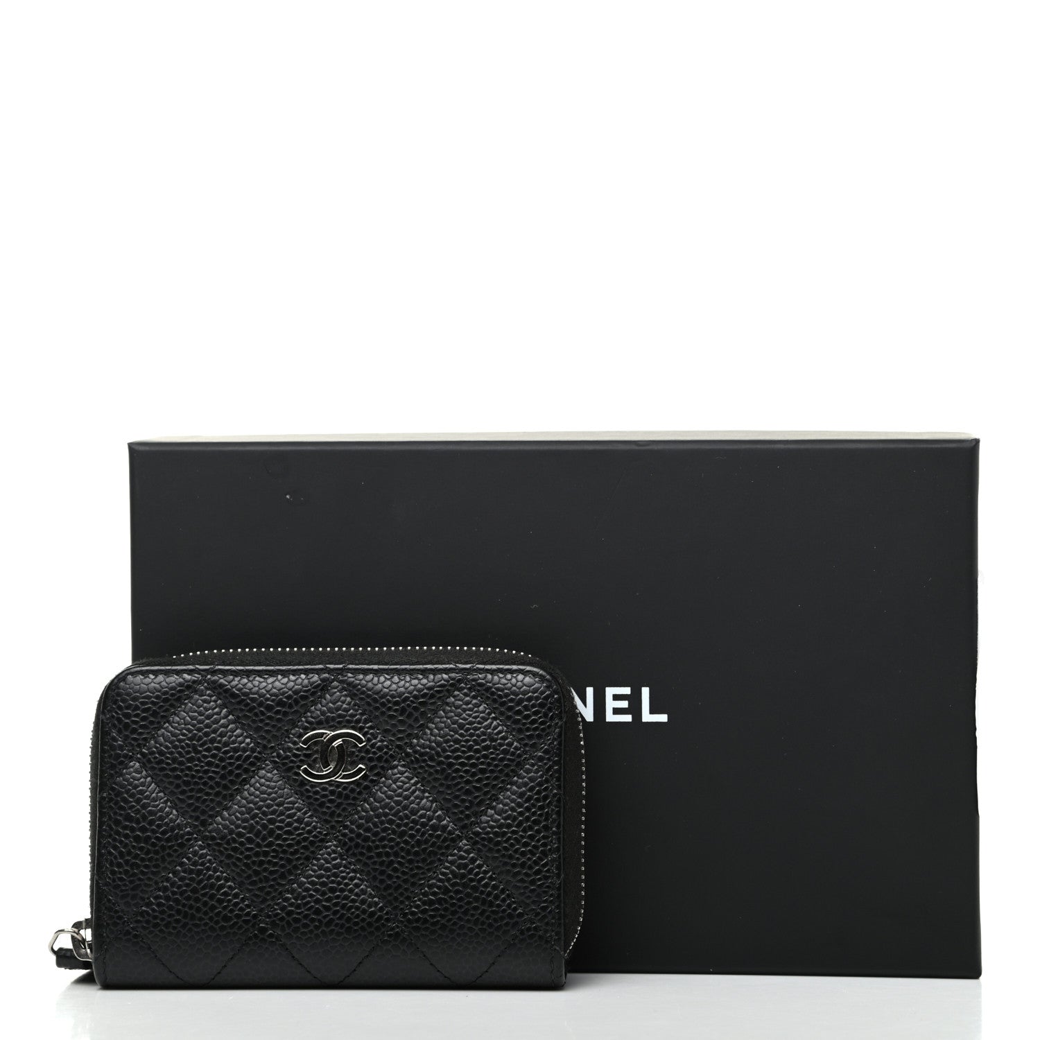 Chanel Caviar Quilted Zip Coin Purse Black 7 of 7