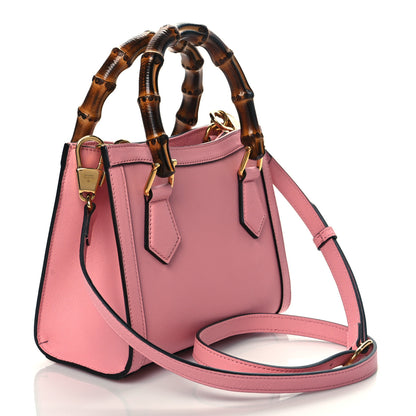 Gucci Wonka Grain Calfskin Mini Diana Tote Bag Wild Rose Fuxia Fluo 3 of 11