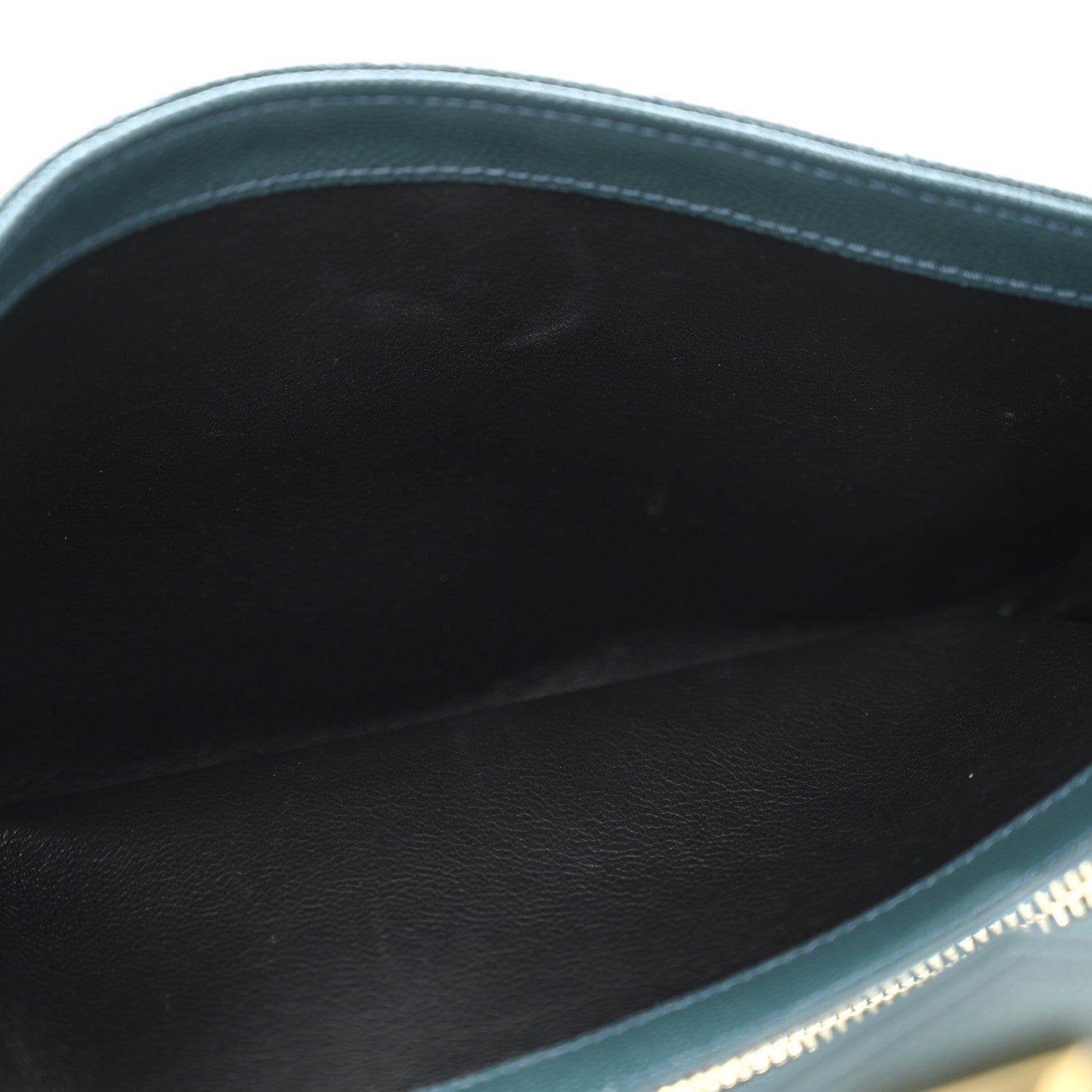 Saint Laurent Grain De Poudre Mixed Matelasse Triquilt Monogram Chain Wallet Sea Turquoise 11 of 13