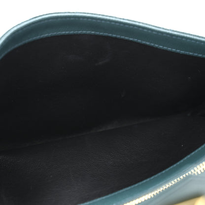 Saint Laurent Grain De Poudre Mixed Matelasse Triquilt Monogram Chain Wallet Sea Turquoise 11 of 13
