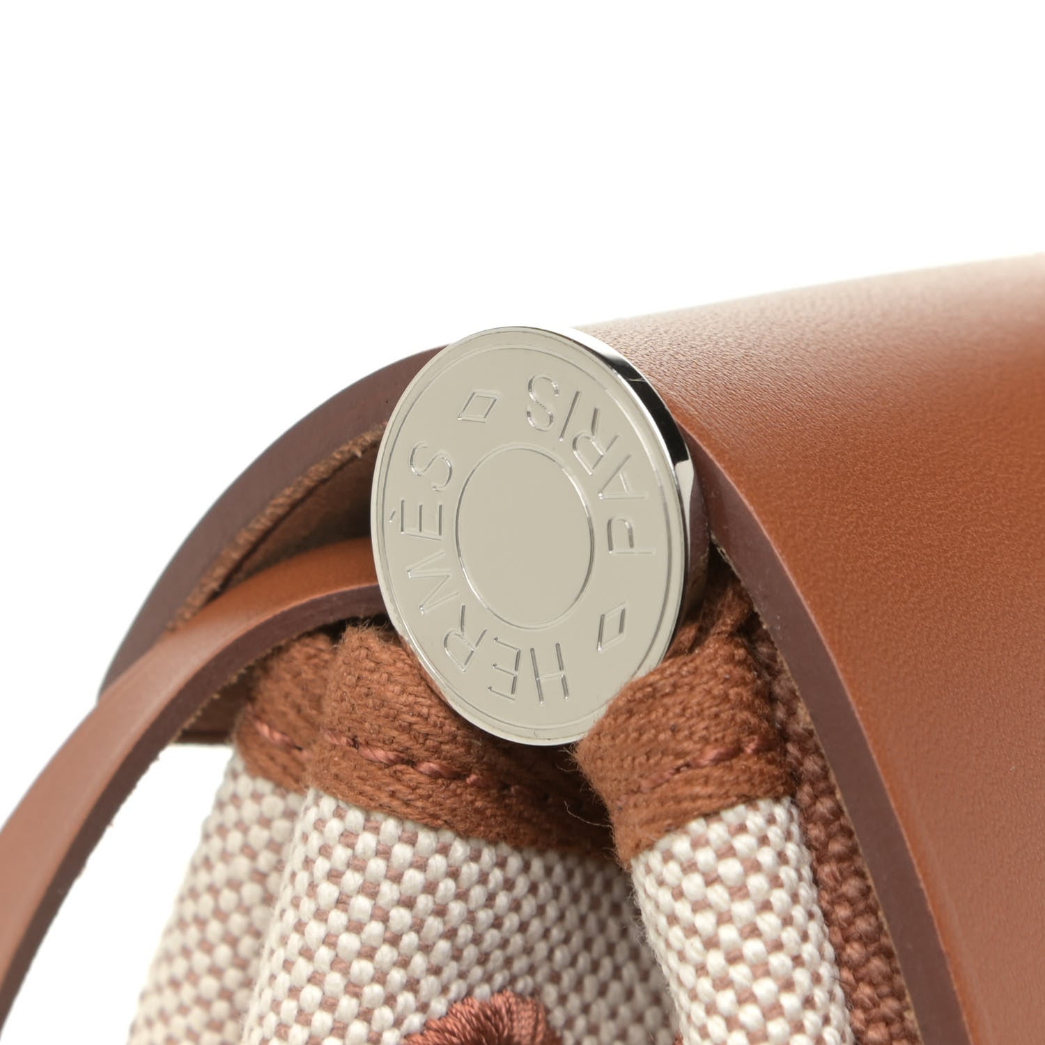 Hermes Vache Hunter Toile H Vibration Herbag Zip Retourne 31 PM Fauve Ecru Beige 11 of 13