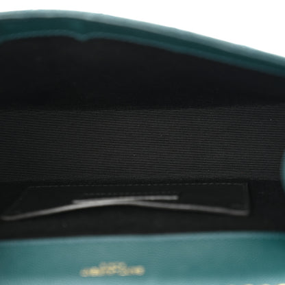Saint Laurent Grain De Poudre Textured Mixed Matelasse Triquilt Small Monogram Satchel Sea Turquoise 5 of 10