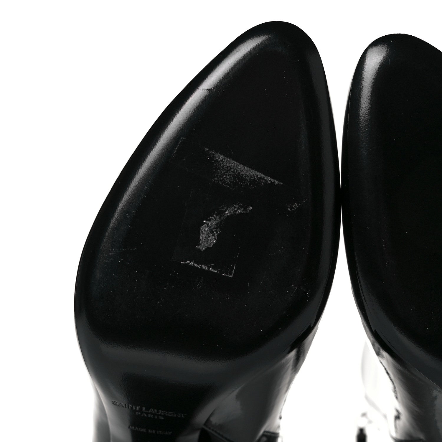 Saint Laurent Patent Loulou 95 Ankle Zip Boot 40 Black 8 of 9