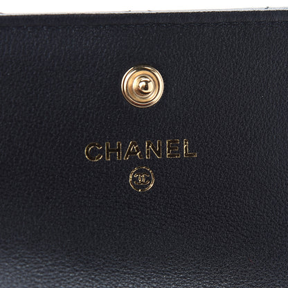 Chanel Calfskin Quilted About Pearls Card Holder Flap With Chain Black 6 of 10
