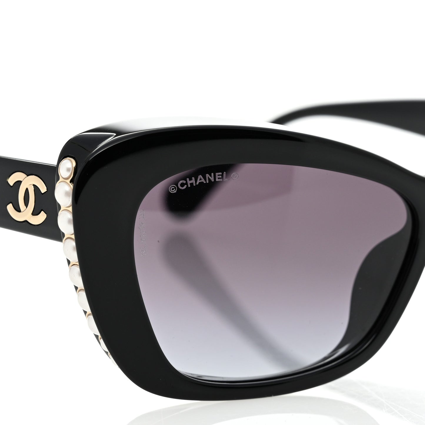 Acetate Pearl Cat Eye CC Sunglasses 5481-H-A Black