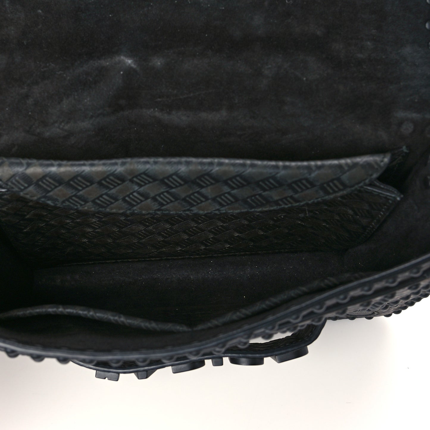 Calfskin Embossed Cannage Studded J'Adior Chain Flap Bag Black