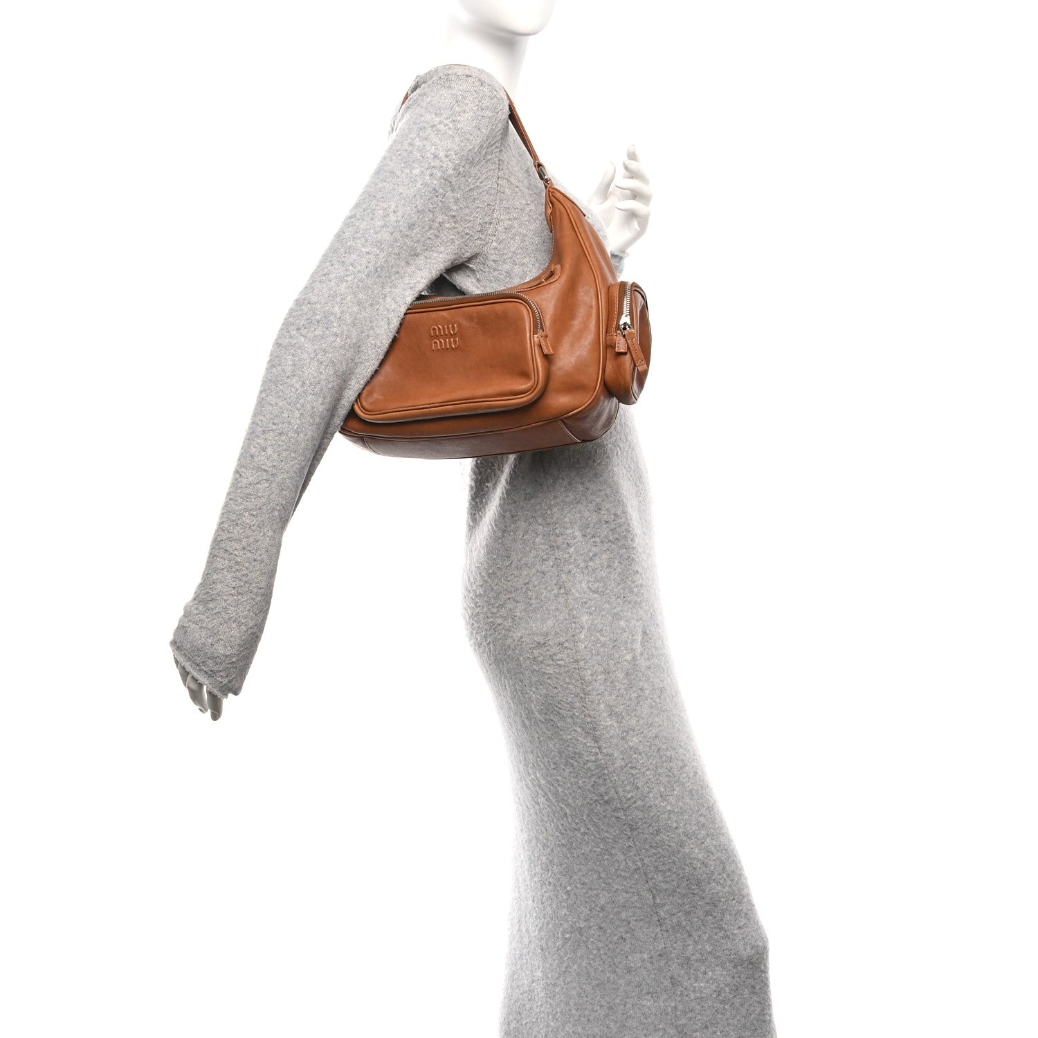 Miu Miu Nappa Large Multi Pocket Hobo Caramel 1828093 – FASHIONPHILE