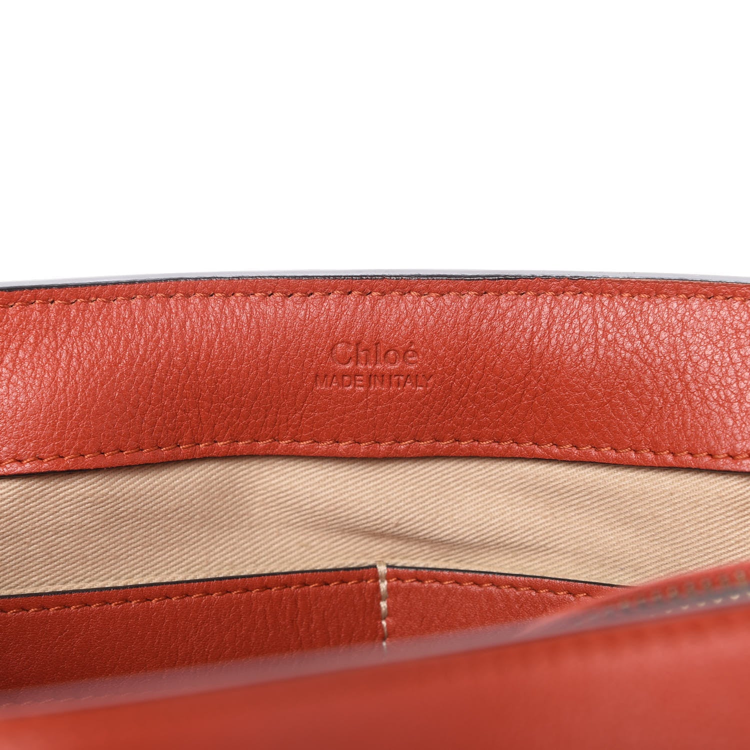 Chloe Calfskin Medium Faye Day Shoulder Bag Terracotta Red 8 of 9