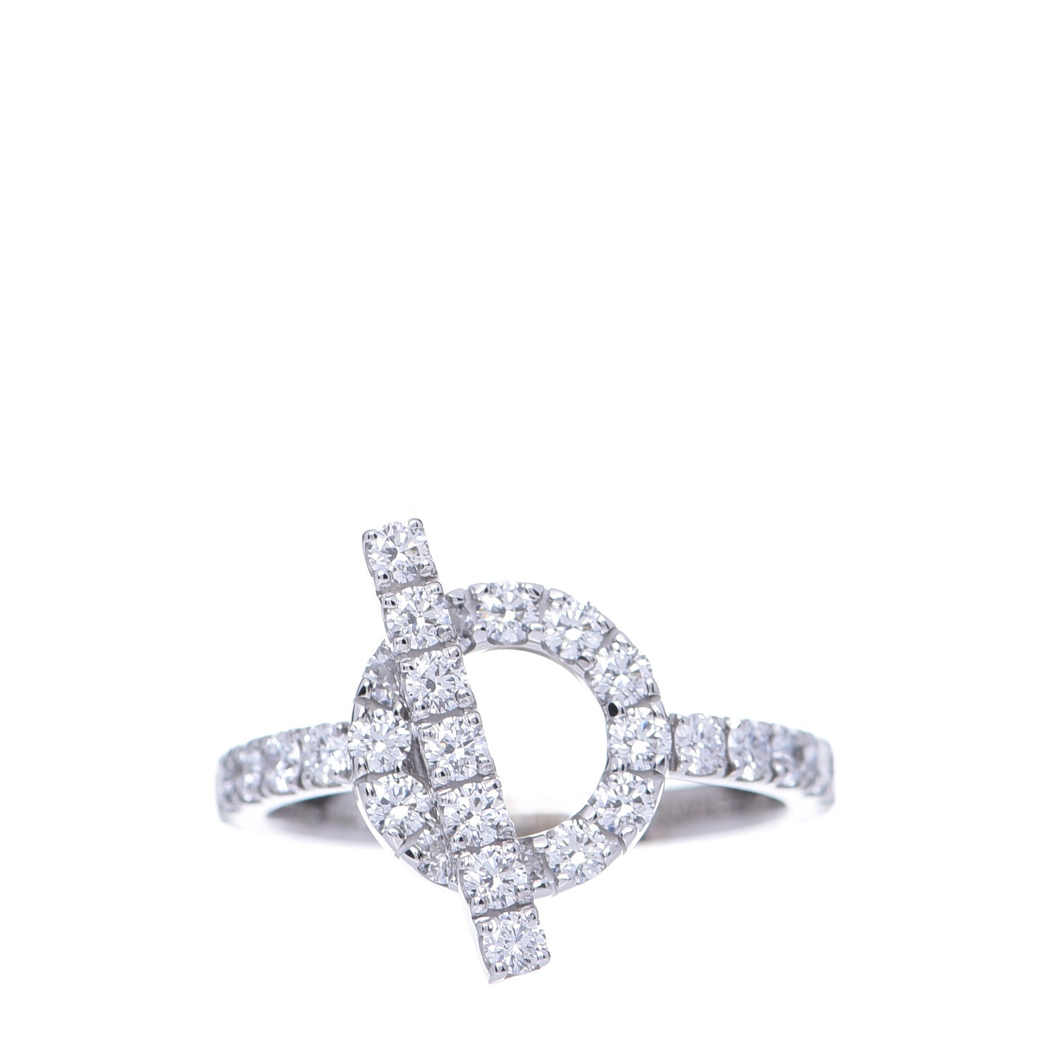 Hermes 18K White Gold Diamond Finesse Ring 52 6 1 of 6
