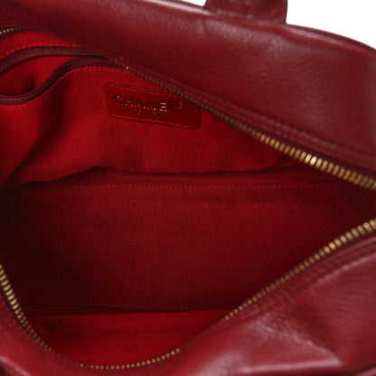 Chanel Caviar Quilted Small Bowler Dark Red 4 of 8