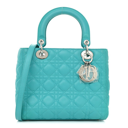Christian Dior Lambskin Cannage Medium Lady Dior Turquoise 1 of 10