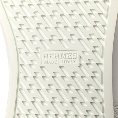 Hermes Calfskin Womens Advantage Sneakers 40 White Orange 8 of 9