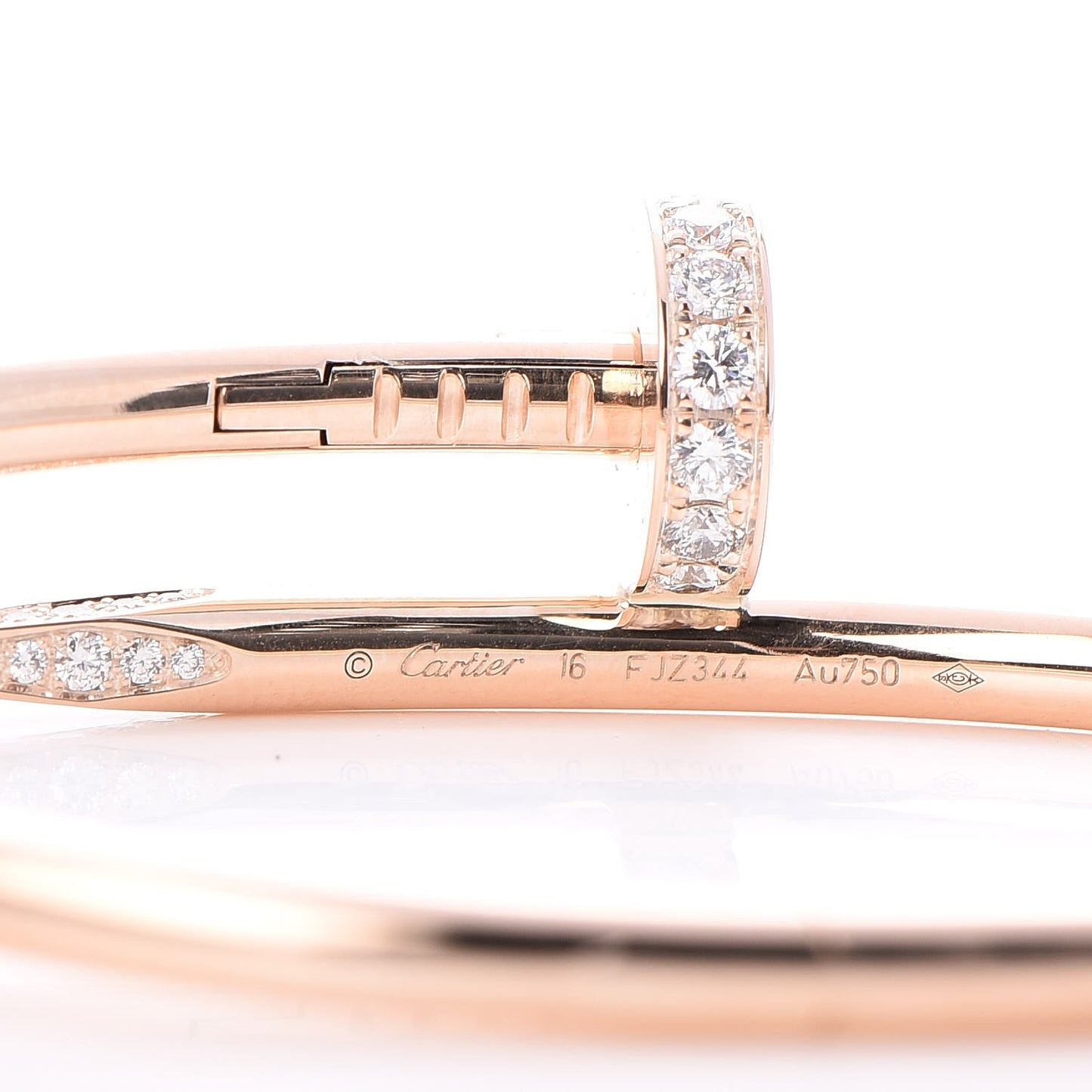 18K Pink Gold Diamond Juste Un Clou Bracelet 16