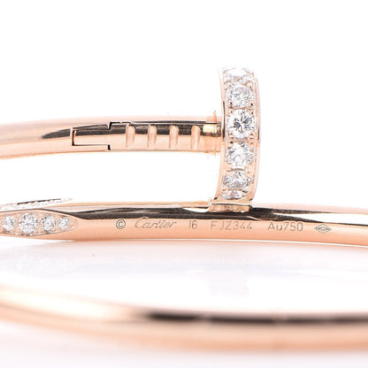 Cartier 18K Pink Gold Diamond Juste Un Clou Bracelet 16 4 of 6