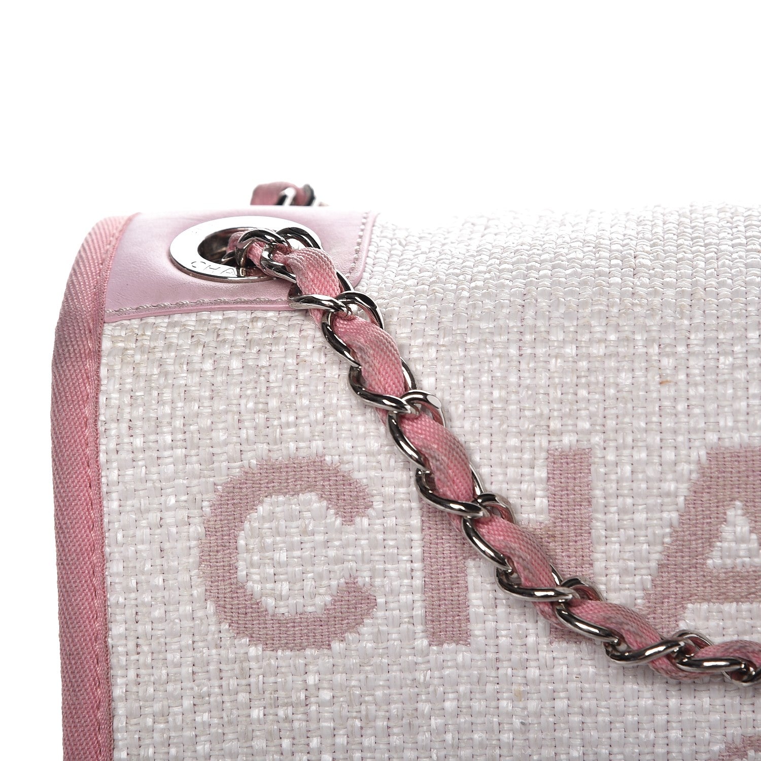 Chanel Woven Straw Raffia Small Deauville Messenger Light Pink 14 of 17