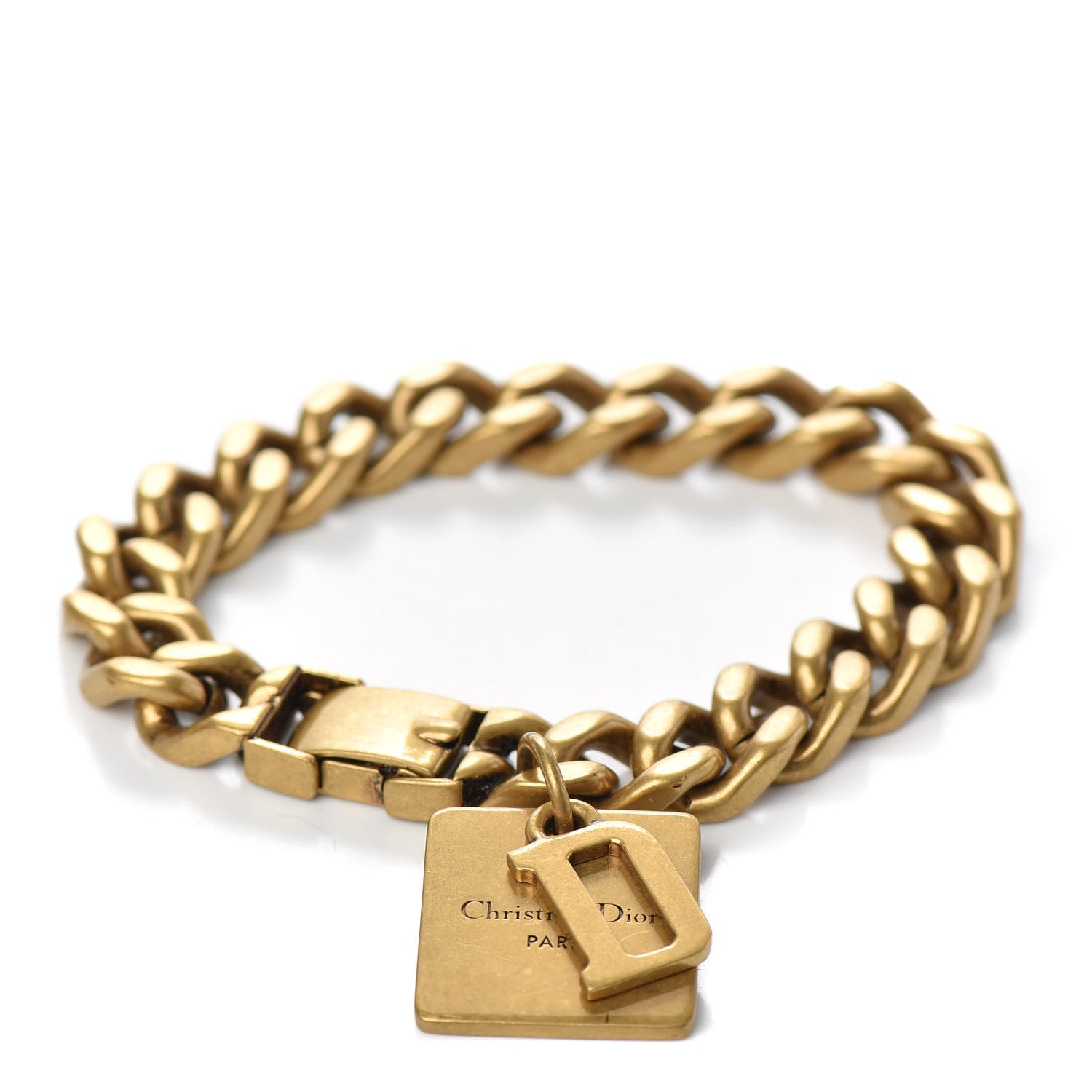 Christian Dior Metal D Charm Chain Bracelet Gold 1 of 4