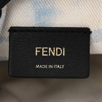 Fendi X JOSHUA VIDES Fabric Flower Clouds Embroidered Mini Mon Tresor Bucket Bag White Celeste Black 6 of 10