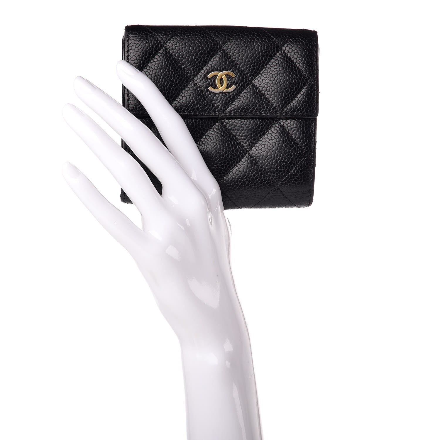 Chanel Caviar Quilted Compact French Flap Wallet Black 2 of 10