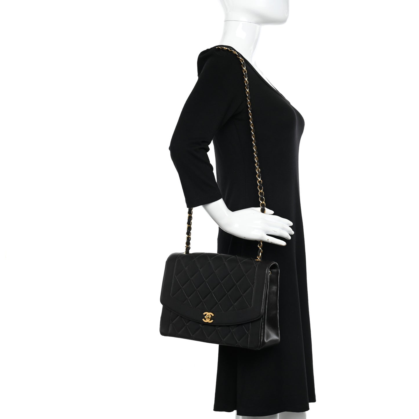 Lambskin Quilted Medium Single Flap Black