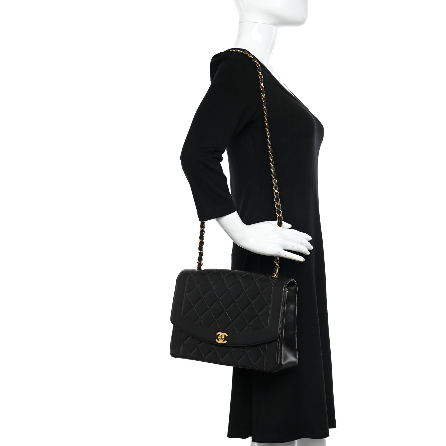 Chanel Lambskin Quilted Medium Single Flap Black 2 of 12