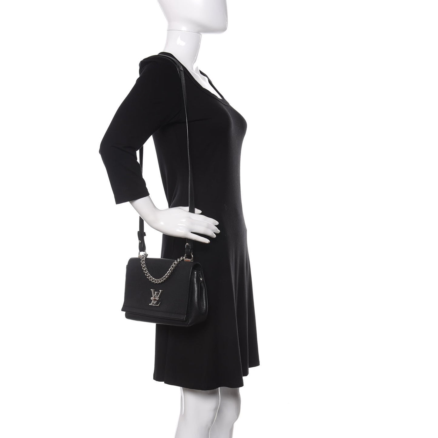Calfskin Lockme II Chain Bag BB Black
