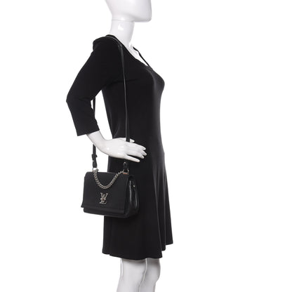 Louis Vuitton Calfskin Lockme II Chain Bag BB Black 2 of 8