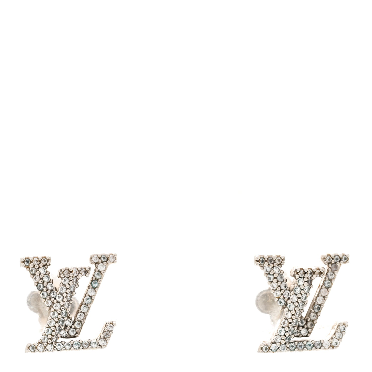 Louis Vuitton Crystal LV Iconic Earrings Silver 1 of 8