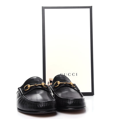 Gucci Goatskin Stripe Mens Horsebit Slingback Slippers 11.5 Black 11 of 11