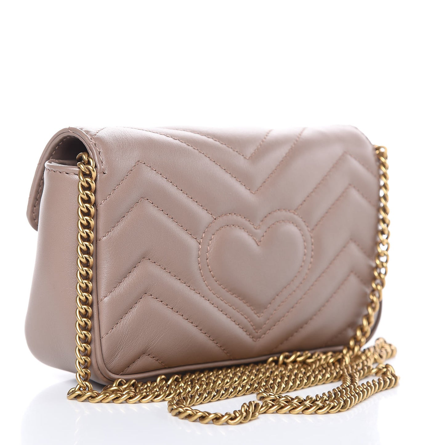 Calfskin Matelasse Super Mini GG Marmont Shoulder Bag Porcelain Rose