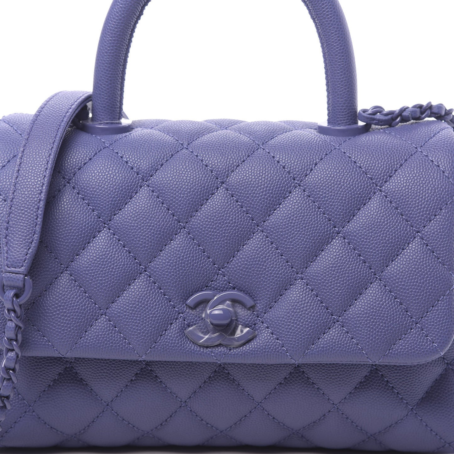 Caviar Quilted Incognito Mini Coco Handle Flap Blue
