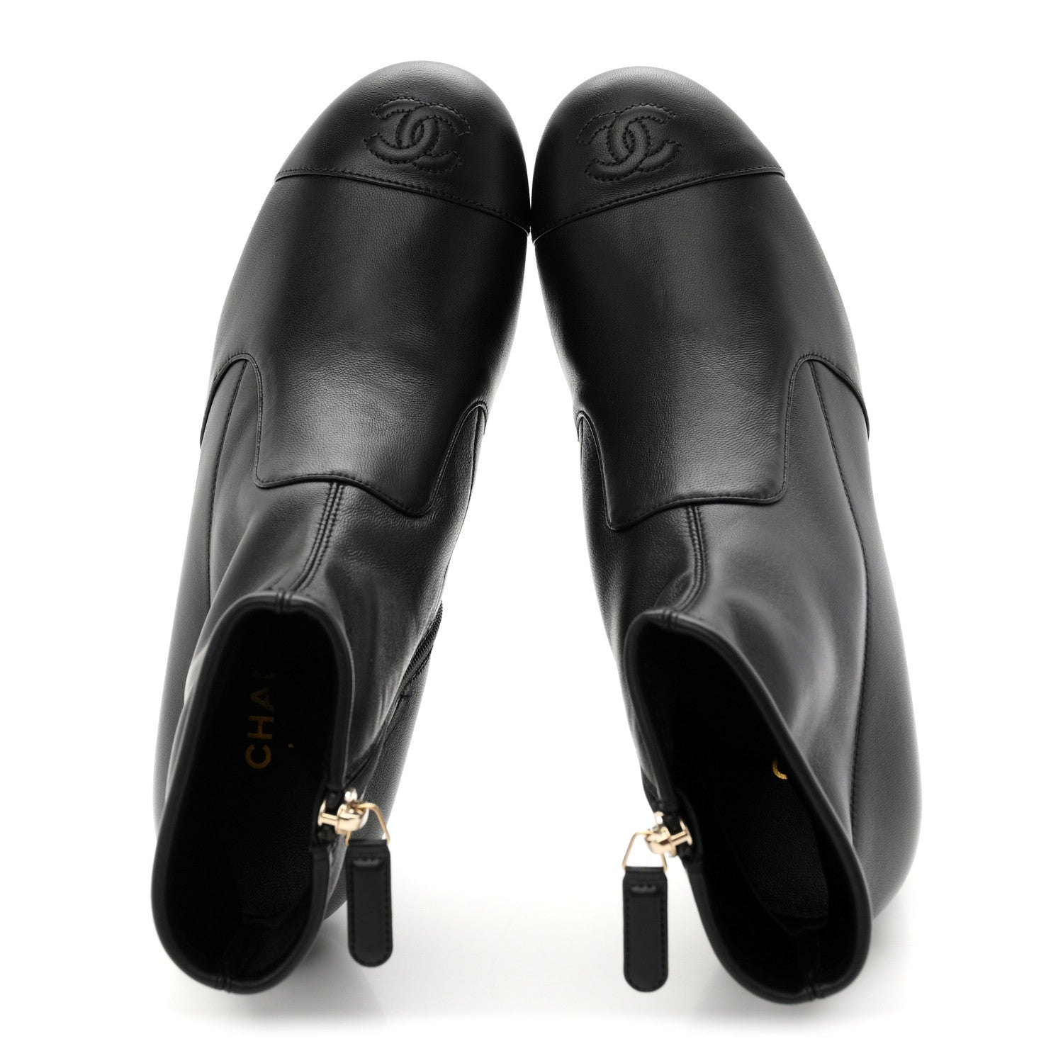 Chanel Lambskin Ankle Boots 38 Black 2 of 10
