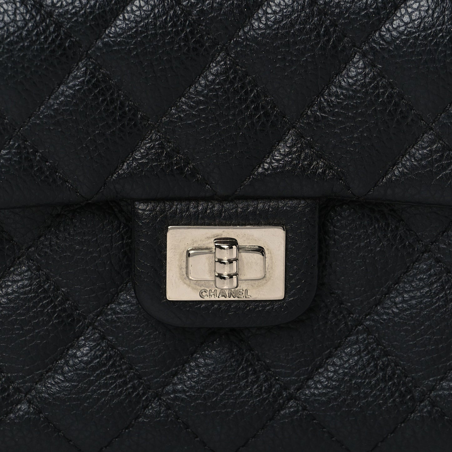 Grained Calfskin Quilted 2.55 Reissue Flap Belt Bag Clutch Black
